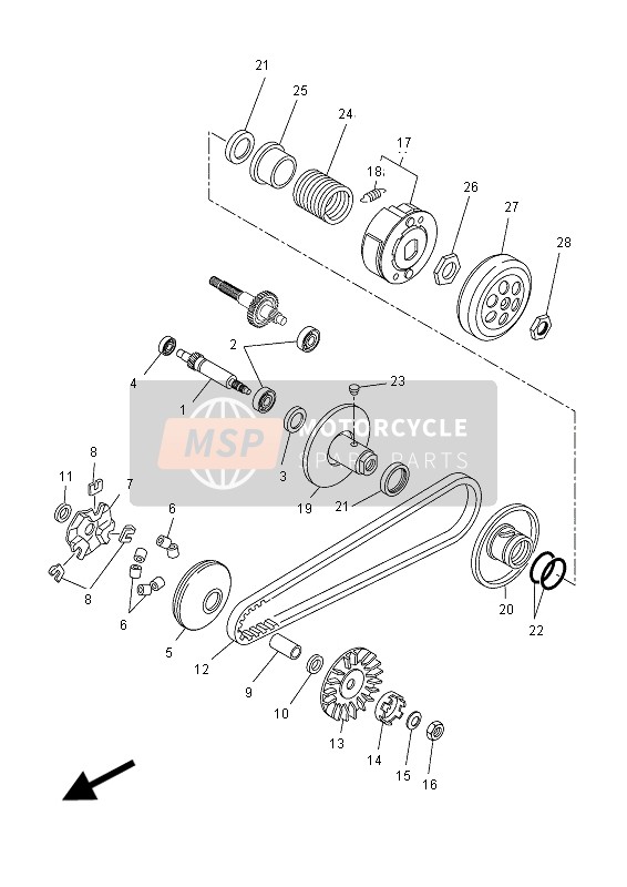 3B3E66260000, Ressort,  Poids D'Emb, Yamaha, 1